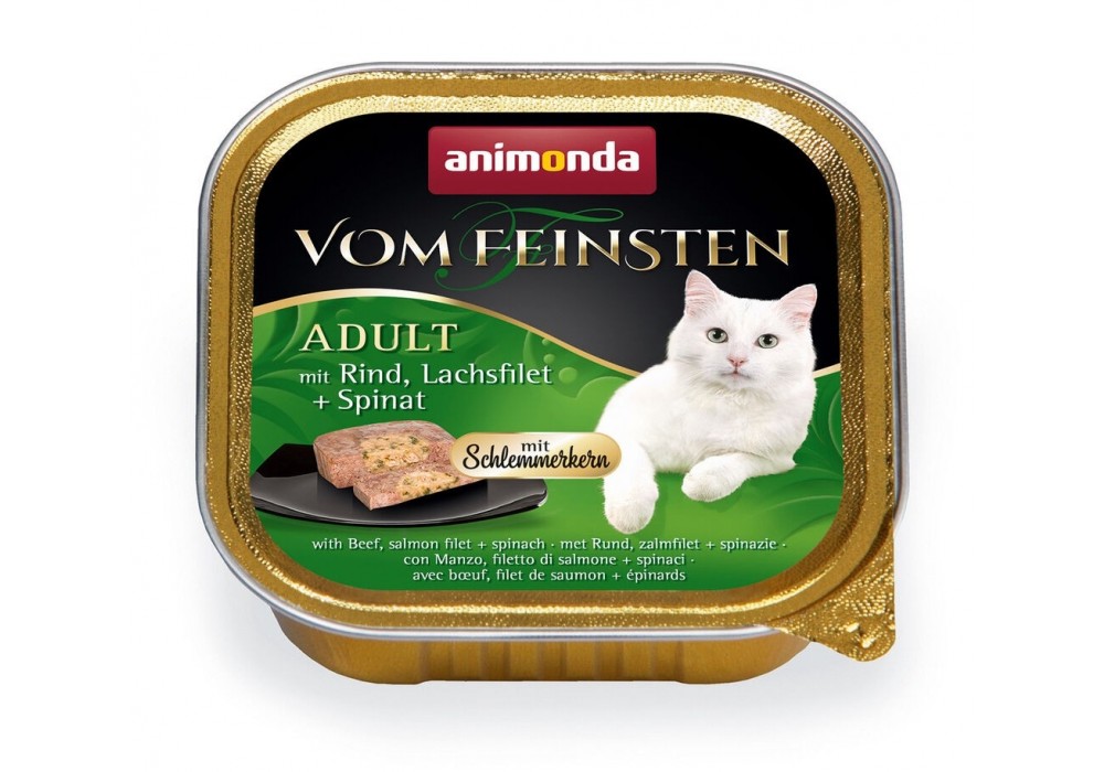 animonda Vom Feinsten Adult 100g Schale Schlemmerkern - Rind, Lachsfilet und Spinat (83260)