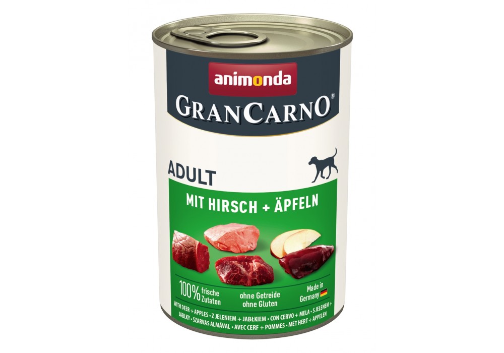 animonda GranCarno Adult 400g Dose - mit Hirsch + Apfel (82479)