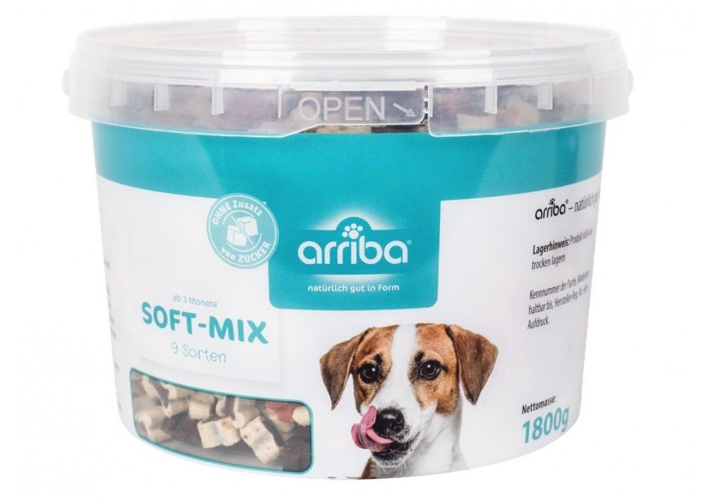 Hundesnack Soft-Mix 9 Sorten 1,8kg Eimer