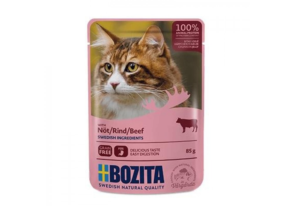 BOZITA Cat Häppchen in Gelee 85g Pouch mit Rind