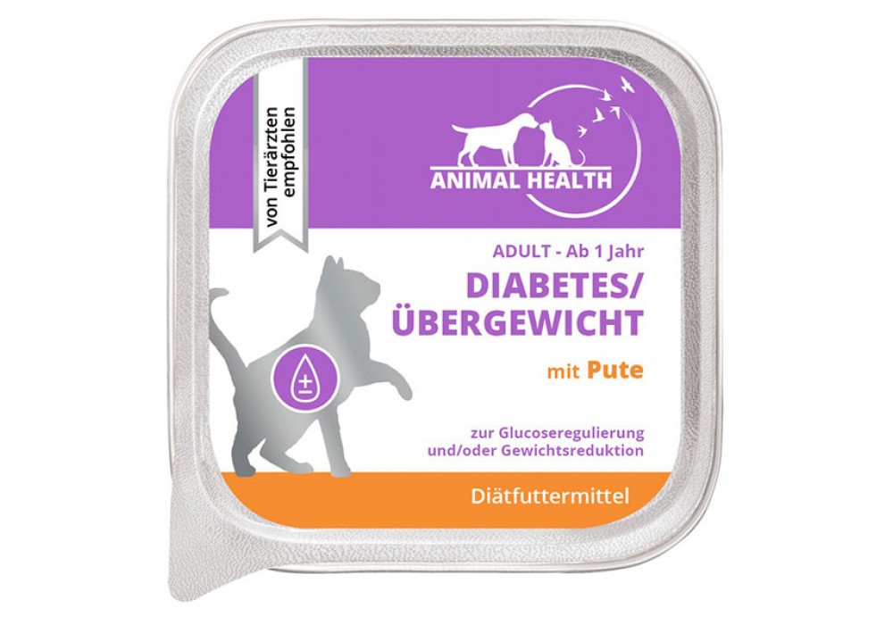Animal Health Katze Adult 100g Diabetes/Übergewicht mit Pute (912779)