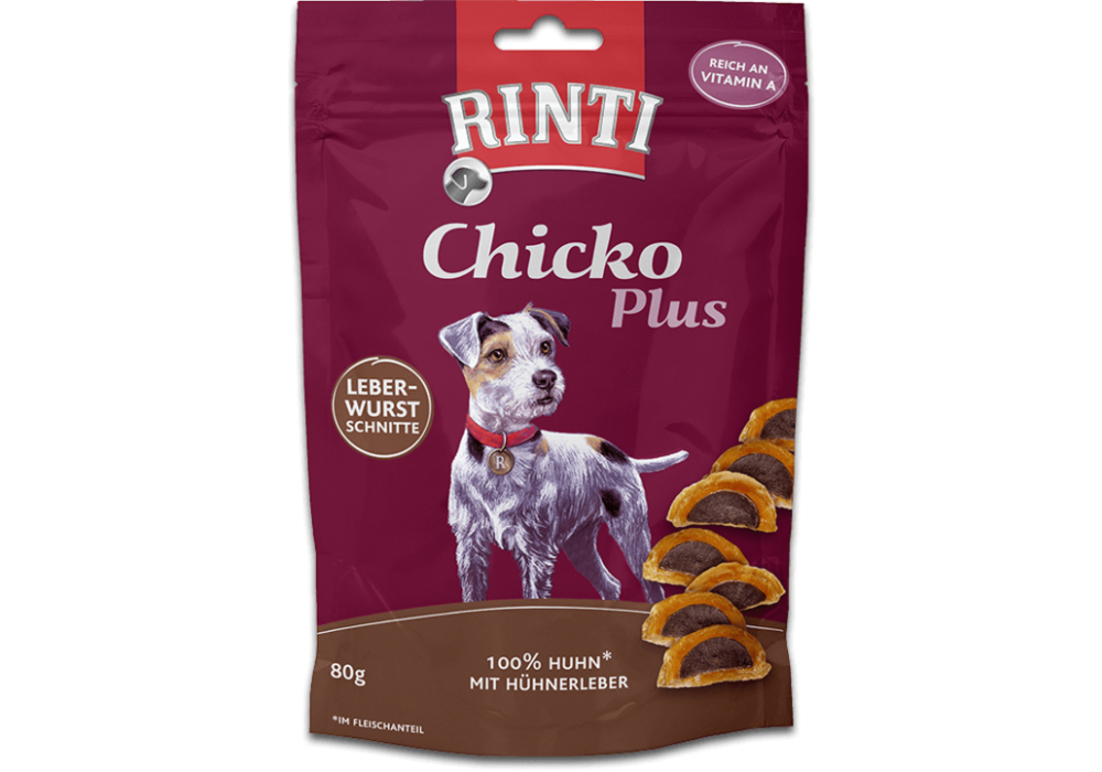 RINTI Hundesnack Chicko Plus Leberwurstschnitten 80g (91419)