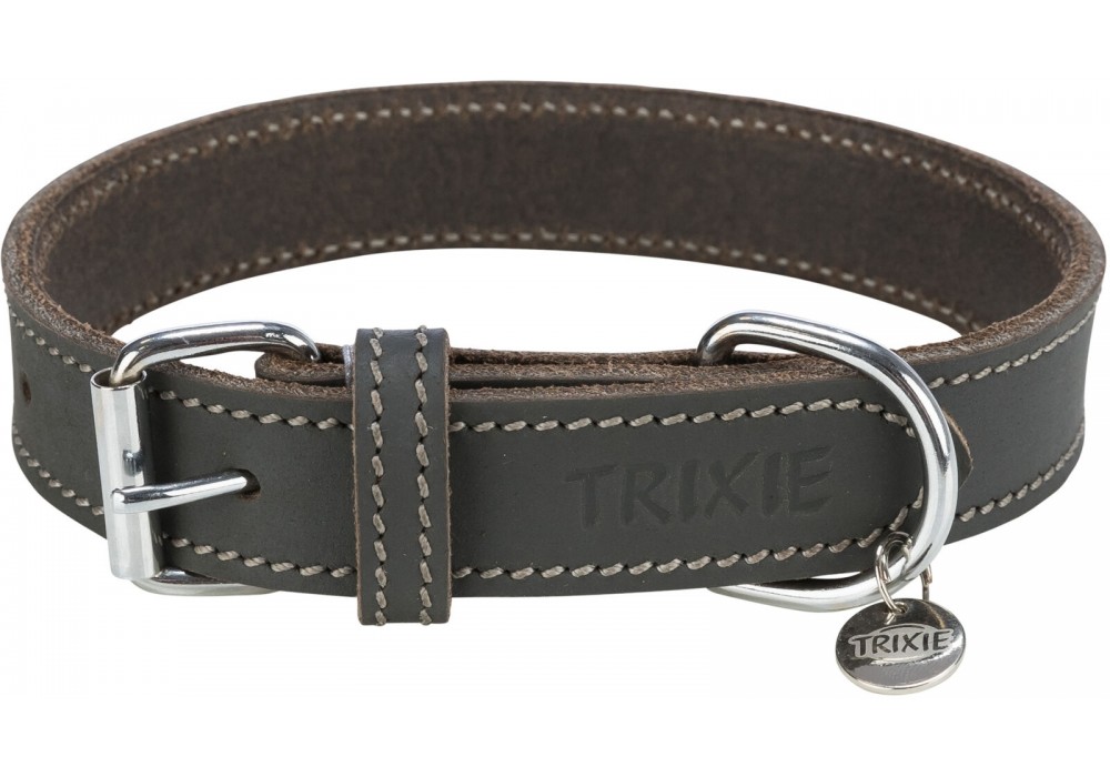 TRIXIE Rustic Fettleder Halsband grau XS - XL