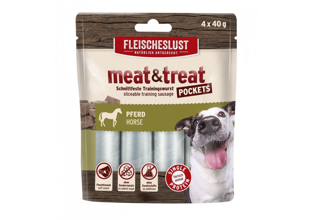 FLEISCHESLUST meat & treat Pockets 4x40g Pferd (6784004)