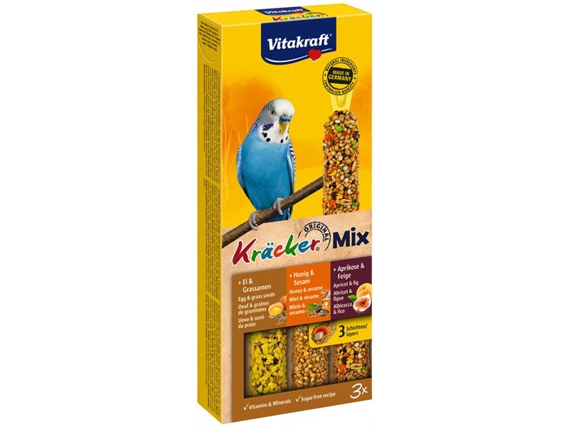Vitakraft Kräcker® Mix + Ei / Frucht / Honig Wellensittich 3St./80g (21231)