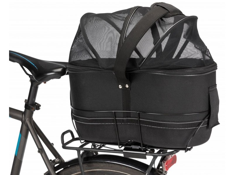 TRIXIE Hundefahrradkorb für schmale Gepäckträger schwarz 29x42x48cm (13111) 