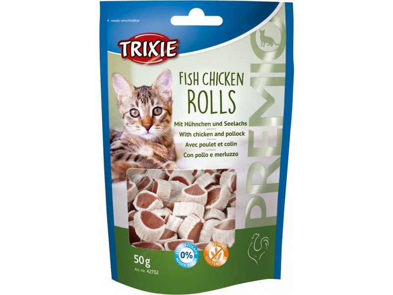 TRIXIE PREMIO Fish Chicken Rolls 50g Snack Katze (42702)