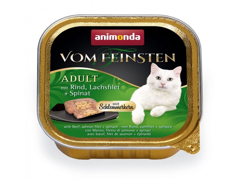 animonda Vom Feinsten Adult 100g Schale Schlemmerkern - Rind, Lachsfilet und Spinat (83260)