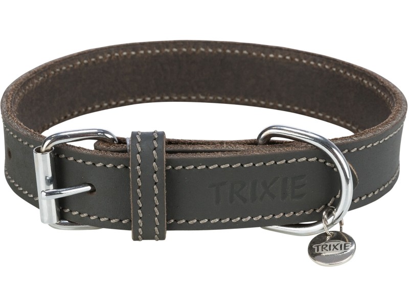 TRIXIE Rustic Fettleder Halsband grau XS - XL