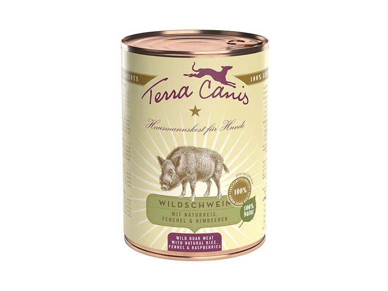 Terra Canis Classic 400g Dose Wildschwein mit Naturreis, Fenchel und Himbeere (140102)