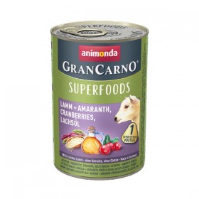 animonda GranCarno Superfoods 400g Dose - Lamm + Amaranth, Cranberries, Lachsöl (82437)