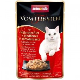 animonda Vom Feinsten Katze Adult 50g Beutel - Hühnchenfilet + Rindfleisch in Tomatensauce (83687)