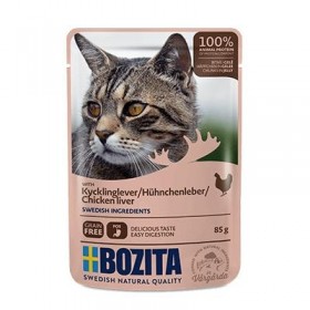 BOZITA Cat Häppchen in Gelee 85g Pouch mit Hühnchenleber (03630)