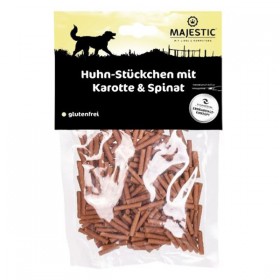 MAJESTIC Hundesnack Huhn-Stückchen 100g mit Karotte und Spinat (612703)