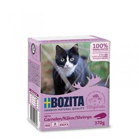 BOZITA Cat Häppchen in Soße 370g Tetrapack mit Garnelen (04935)