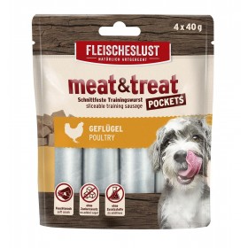 FLEISCHESLUST meat & treat Pockets 4x40g Geflügel (6784003)