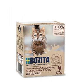 BOZITA Cat Häppchen in Soße 370g Tetrapack mit Hühnchen&Pute (04934)