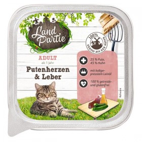 LandPartie Katze 100g Schale Adult Putenherzen und Leber (812918)